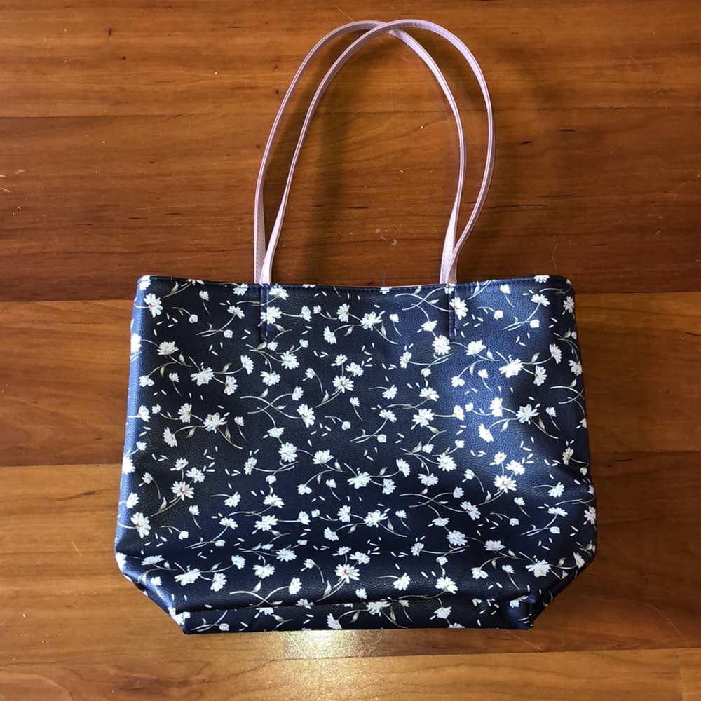 🇯🇵 Jill Stuart Reversible Floral Navy Pink Tote - Picture 2 of 5